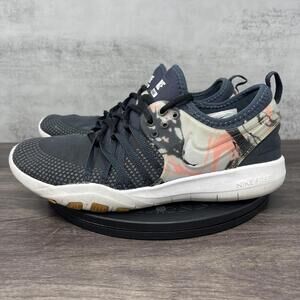 Nike Free TR7 Womens 8.5 Running Shoe Trainer Grey Floral White 904651-006